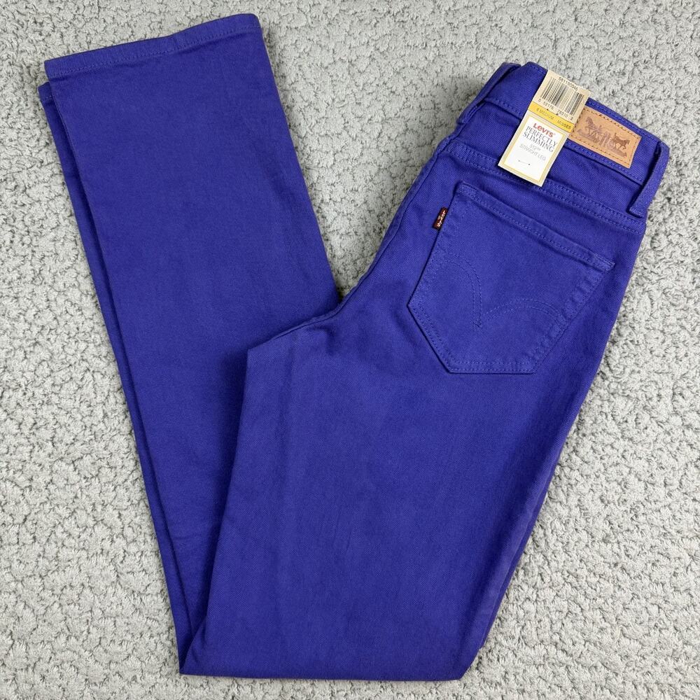 Levi’s Perfectly Slimming 512 Straight Leg Jeans Womens 6 Purple 28X32 Vintage